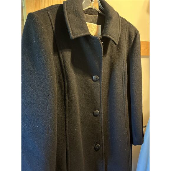 Pendleton Vintage Womens Sz 10 Virgin Wool Black Trench Coat 5 Button LS Outdoor - Picture 10 of 16